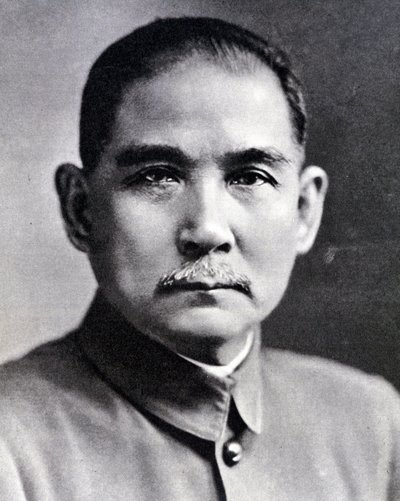 Portrett av Sun Yat-sen (Yat Sen, Zhongshan) (1866-1925), kinesisk revolusjonær og statsmann. av Chinese Photographer