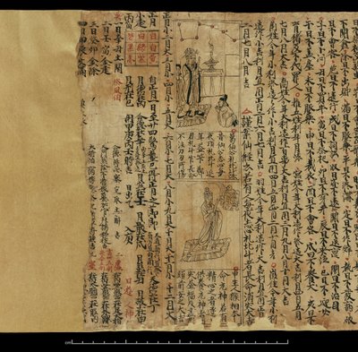 Almanakk, Dunhuang Mogao (blekk på papir) av Chinese School
