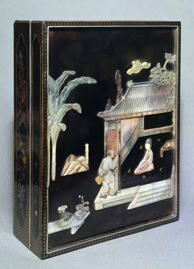 Eske, 1700-tallet (lakk med klebersteinsinnlegg) av Chinese School
