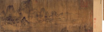 Briser langs en fjellbekk, handscroll av Chinese School