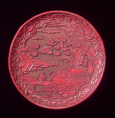 Utskåret kanelskål, sent Yuan til tidlig Ming-dynastiet (lakkert tre) (se også 272178) av Chinese School