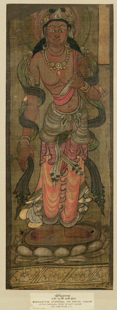 Ch.XXVI.a0100 Bodhisattva Manjusri, Tunhuang, 7.-8. århundre (stoffmaling på silke) av Chinese School