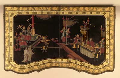 Chinese Export Dressing Bordplate c.1780 (svart lakk) (se også 220144) av Chinese School