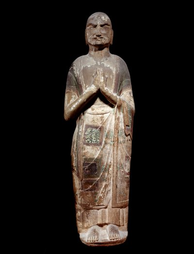 Kinesisk kunst: statue som representerer en kasyapa, munkedisippel av Buddha. Sui-dynastiet (581-618 e.Kr.). Paris, Guimet Museum, Asian Arts Museum. av Chinese School