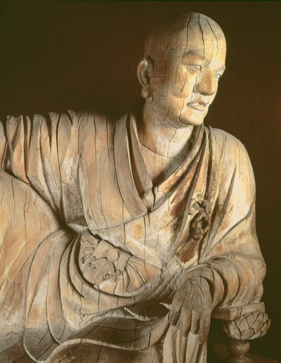 Figur av et lohan, Yuan-dynastiet (1260-1368) (tre) av Chinese School