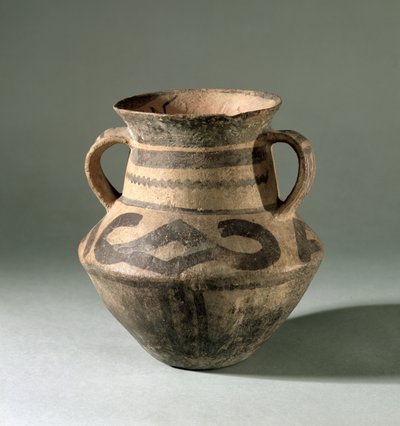Jar, fra Gansu-provinsen, ca. 1300–700 f.Kr. (leire) av Chinese School