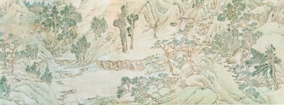 Landskap, Ming-dynastiet (penn- og blekkvask på papir) av Chinese School
