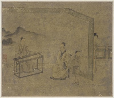 Lytte til siteren, Ming eller Qing-dynastiet av Chinese School