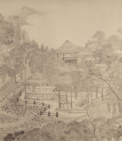Passing the Summer at the Thatched Hall of the Inkwell (blekk på papir) av Chinese School