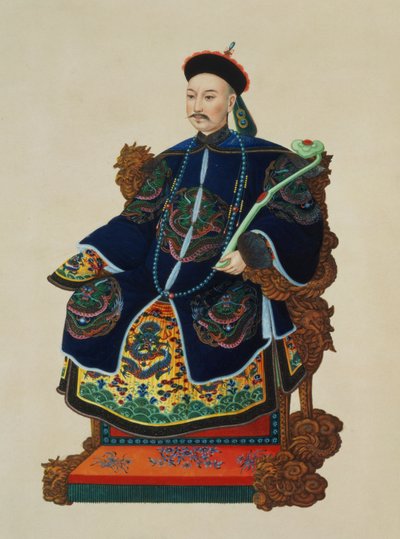 Portrett av en mandarin (wc) av Chinese School