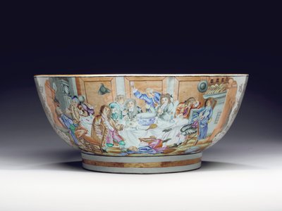 Sjelden og massiv punchbowl, ca. 1775 av Chinese School