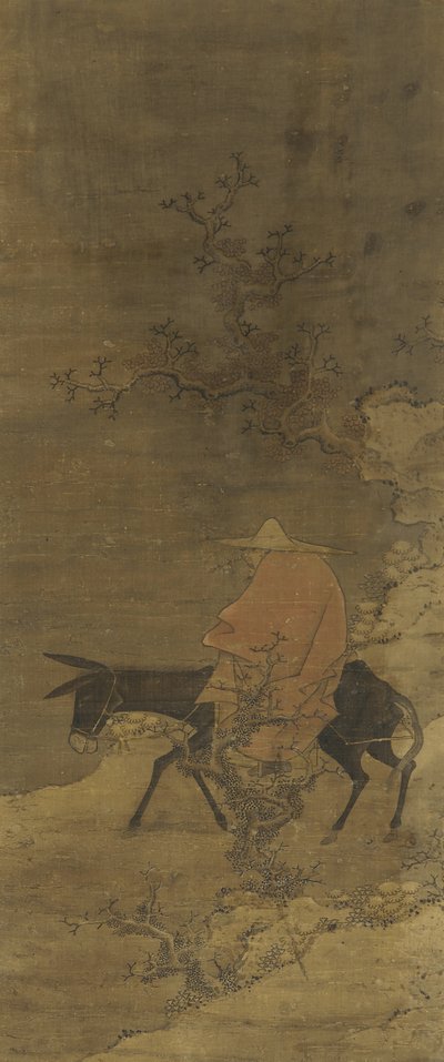 Å ri gjennom snø på jakt etter plommeblomster, Ming- eller Qing-dynastiet, 1400- og 1700-tallet av Chinese School
