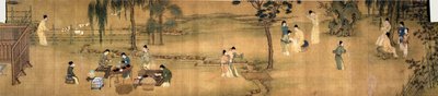 Scholars" Samling i en bambushage av Chinese School