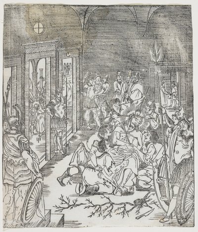 The Mocking of Christ, 1637 (treblokktrykk) av Chinese School