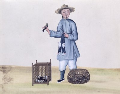 The Pigeon Selger, fra en bok om gaten i Peking, ca. 1785 (wc og gouache på papir) av Chinese School