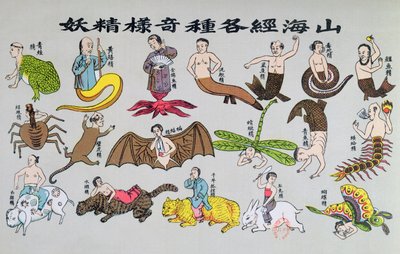 Ulike reinkarnasjoner av sjelen i dyreformer, gjengitt i Recherche sur les superstitions en Chine av far Henri Dore og utgitt i 1911 av Chinese School