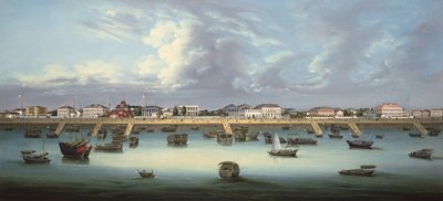 Utsikt over Bund i Shanghai, ca. 1855 av Chinese School