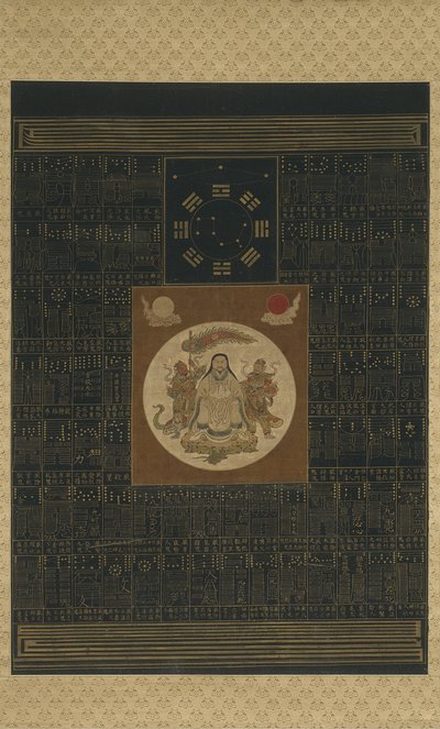 Zhenwu med de åtte trigrammene, Northern Dipper og talismaner, Qing-dynastiet av Chinese School