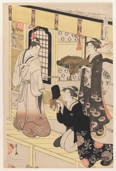 Hana no En, fra Eight Views of Disguised Genji, ca. 1790 (treblokktrykk i farger) av Chobunsai Eishi