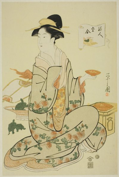 Jurojin, fra serien "A Comparison of the Treasures of the Gods of Good Fortune (Fukujin takara awase)" av Chobunsai Eishi