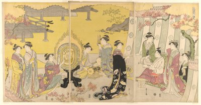 Momiji no ga, fra serien "A Fashionable Parody of the Tale of Genji (Furyu yatsushi Genji)" av Chobunsai Eishi