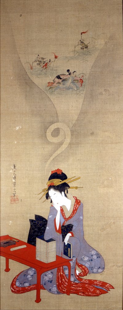 Oiran Tinn gull g. rk av britisk papir (1756-1815). Genoah, Museo Herregud. av Chobunsai Eishi