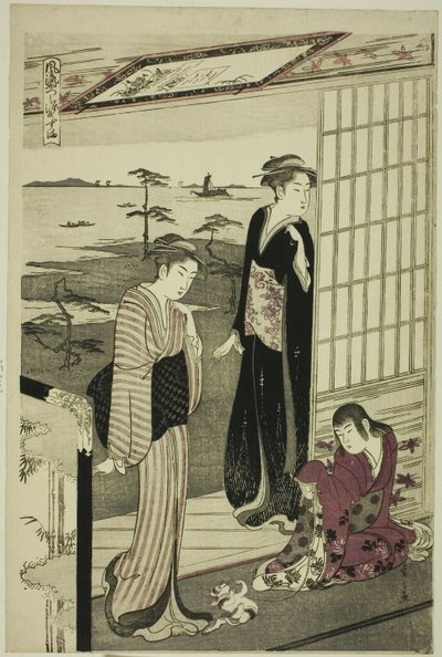 Suma, fra serien "A Fashionable Parody of the Tale of Genji (Furyu yatsushi Genji)" av Chobunsai Eishi