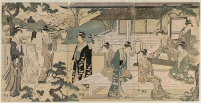 The Matsukaze Chapter of the Tale of Genji (fra serien The Tale of Genji in Elegant Modern Dress) av Chobunsai Eishi