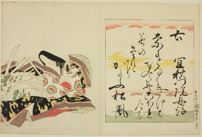 Poetinnen Gishumon-in no Tango, fra serien The Thirty-six Immortal Women Poets (Nishikizuri onna sanjurokkasen) av Chobunsai Eishi