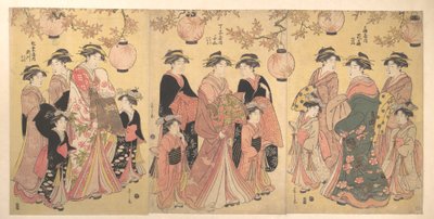Yoshiwara-paraden om høsten av Chobunsai Eishi