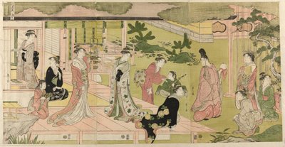Wakana, del 1 (Wakana, jo), fra serien "A Fashionable Parody of the Tale of Genji (Furyu yatsushi Genji)" av Chobunsai Eishi