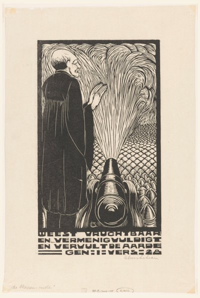 Mann med våpen Nedarmer (tittel på objekt) av Chris Lebeau (signed by artist)
