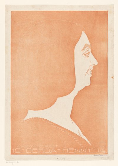 Portrett av Gerda Henny av Chris Lebeau (signed by artist)