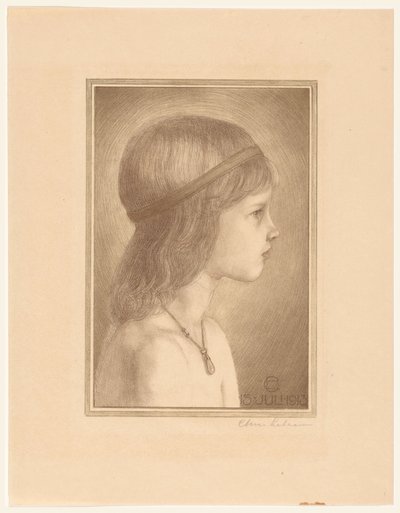 Portrett av en ukjent jente av Chris Lebeau (signed by artist)