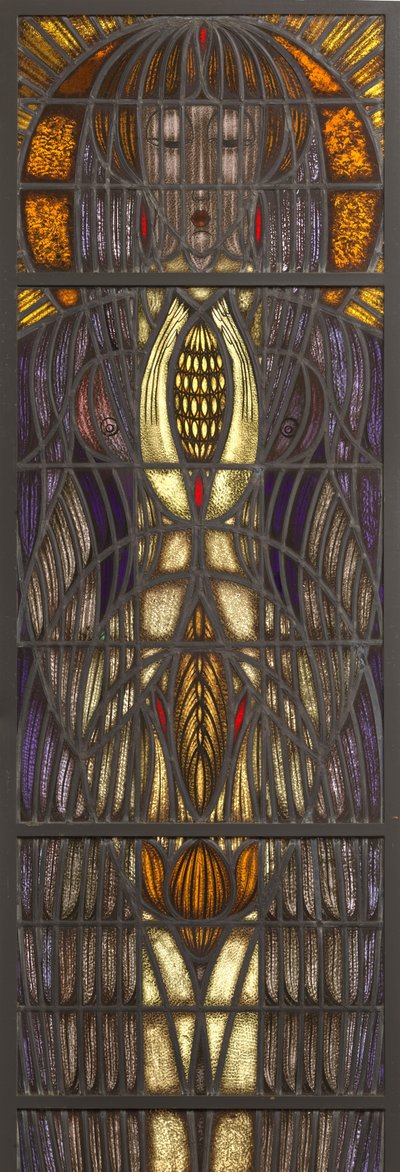 Vindu, farget glass, design Lebeau av Chris Lebeau
