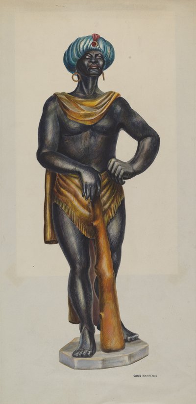 Slave reklamefigur av Chris Makrenos