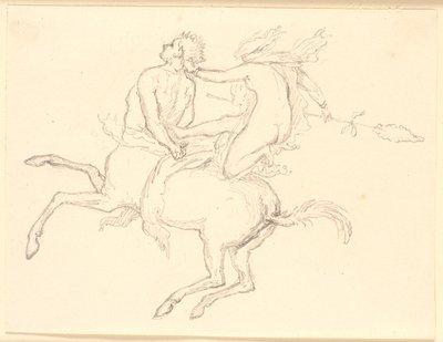 Bacchante sitter på baksiden av en krøllete kentaur. Pompeiansk motiv av Christen Købke