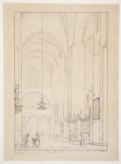 Utgiver for "Prospekt av det indre av det nordlige tverrskipet til Aarhus Domkirke" av Christen Købke