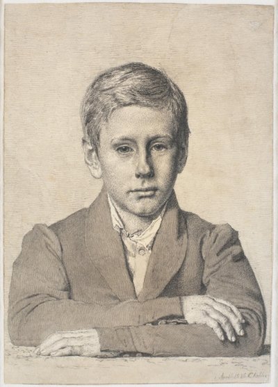 Portrett av trehogger Henrik Clausen (1825-1904) som barn av Christen Købke