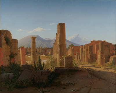Forumet i Pompeii med Vesuv i bakgrunnen, 1841 av Christen Schjellerup Købke