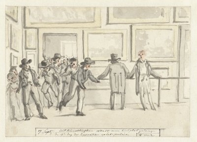 Besøkende på kunstutstillingen i Amsterdam i 1808 av Christiaan Andriessen