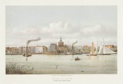 Utsikt over Groothoofdspoort i Dordrecht Utsikt over Groote Hoofd (tittel på objekt) Dordrecht i 1864 (serietittel på objekt) av Christiaan Bos