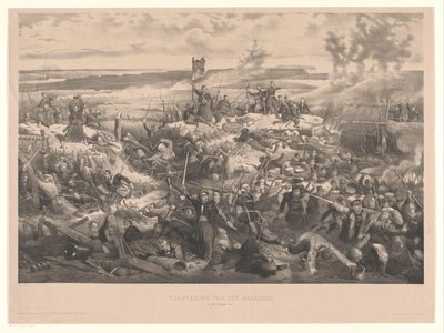 Slaget ved Malachov Erobringen av Malakoff. 8. september 1855 (tittel på objekt) av Christiaan Bos