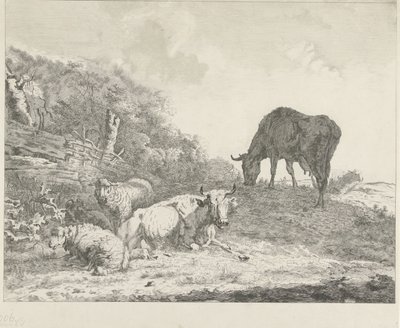 Landskap med storfe av Christiaan Godfried Schutze van Houten