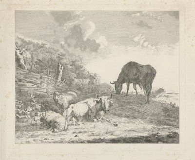 Landskap med storfe av Christiaan Godfried Schutze van Houten