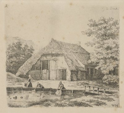 Tre kvinner vasker i Beek av Christiaan Wilhelmus Moorrees