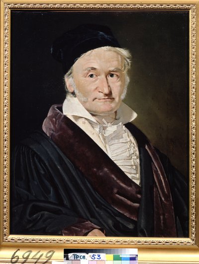 ""Portrait du scientifique allemand Karl (Carl) Friedrich Gauss (1777-1855)"" (Portrett av matematikeren, astronomen og fysikeren Carl Friedrich Gauss (1777-1855)) Peinture de Christian Albrecht Jensen (1792-1870) 1840 Dim. 66x52 cm Musee Pouchkine, M av Christian Albrecht Jensen
