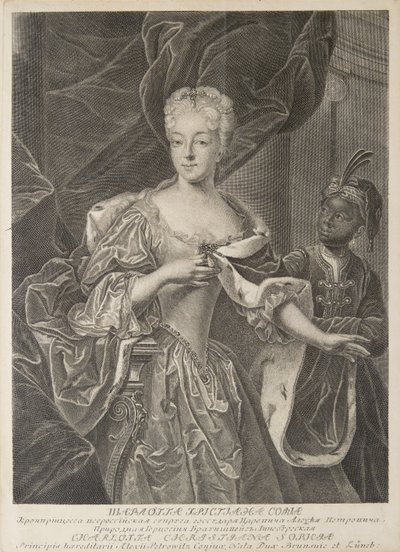 Portrett av prinsesse Charlotte av Brunswick-Wolfenbüttel 1694-1715, kone til Tsarevich Alexei Petro av Christian Albrecht Wortmann