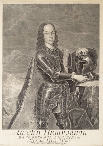 Portrett av Tsarevich Alexei Petrovich av Russland 1690-1718, ca. 1740 av Christian Albrecht Wortmann