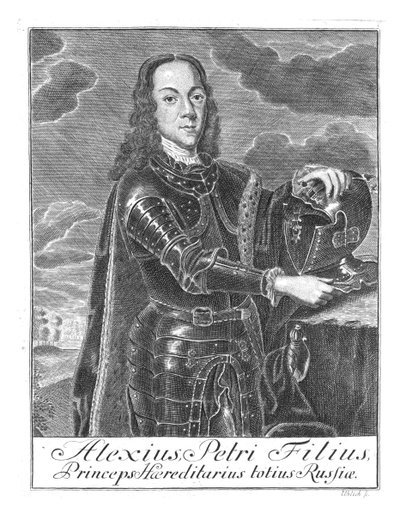 Portrett av Tsarevich Alexei Petrovich av Russland 1690-1718, ca 1730 av Christian Albrecht Wortmann